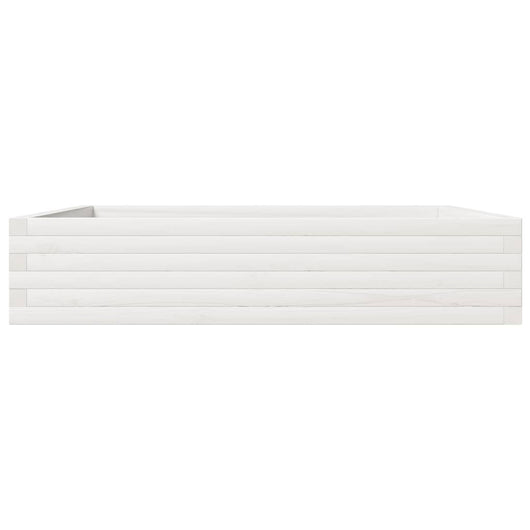 Vassoio per fioriera aiuola rialzata piante fiori terrazza giardino 110 x 110 x 23 cm legno di pino massiccio bianco 02_0037299