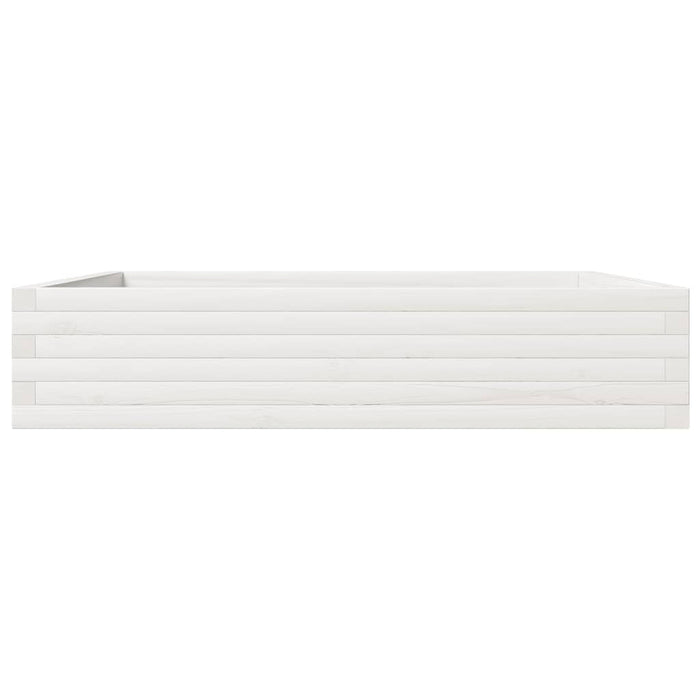 Vassoio per fioriera aiuola rialzata piante fiori terrazza giardino 110 x 110 x 23 cm legno di pino massiccio bianco 02_0037299