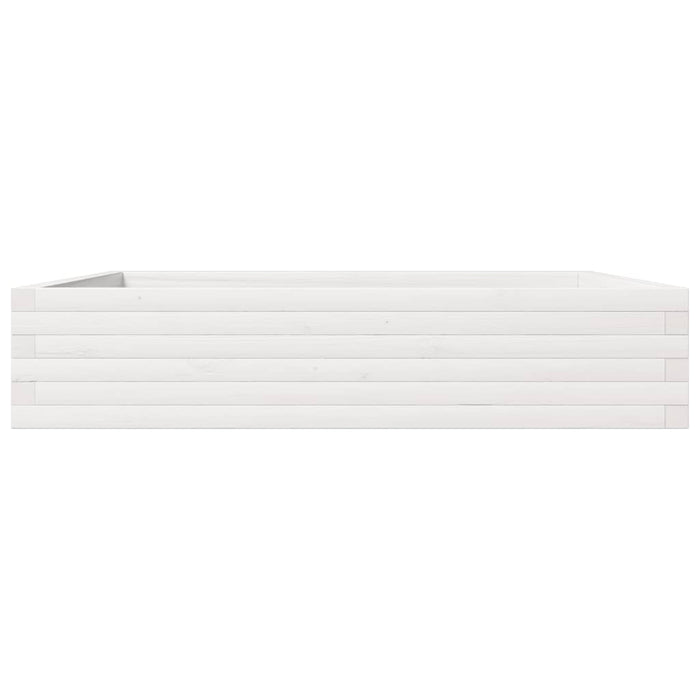 Vassoio per fioriera aiuola rialzata piante fiori terrazza giardino 110 x 110 x 23 cm legno di pino massiccio bianco 02_0037299