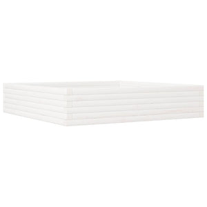 Vassoio per fioriera aiuola rialzata piante fiori terrazza giardino 110 x 110 x 23 cm legno di pino massiccio bianco 02_0037299