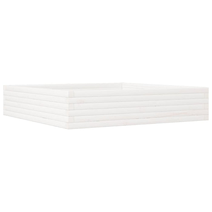 Vassoio per fioriera aiuola rialzata piante fiori terrazza giardino 110 x 110 x 23 cm legno di pino massiccio bianco 02_0037299
