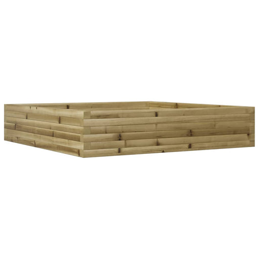 Vassoio per fioriera aiuola rialzata piante fiori terrazza giardino 110 x 110 x 23 cm legno di pino impregnato marrone 02_0037297