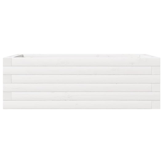 Vassoio per fioriera aiuola rialzata piante fiori terrazza giardino 70 x 40 x 23 cm legno di pino massiccio bianco 02_0037771