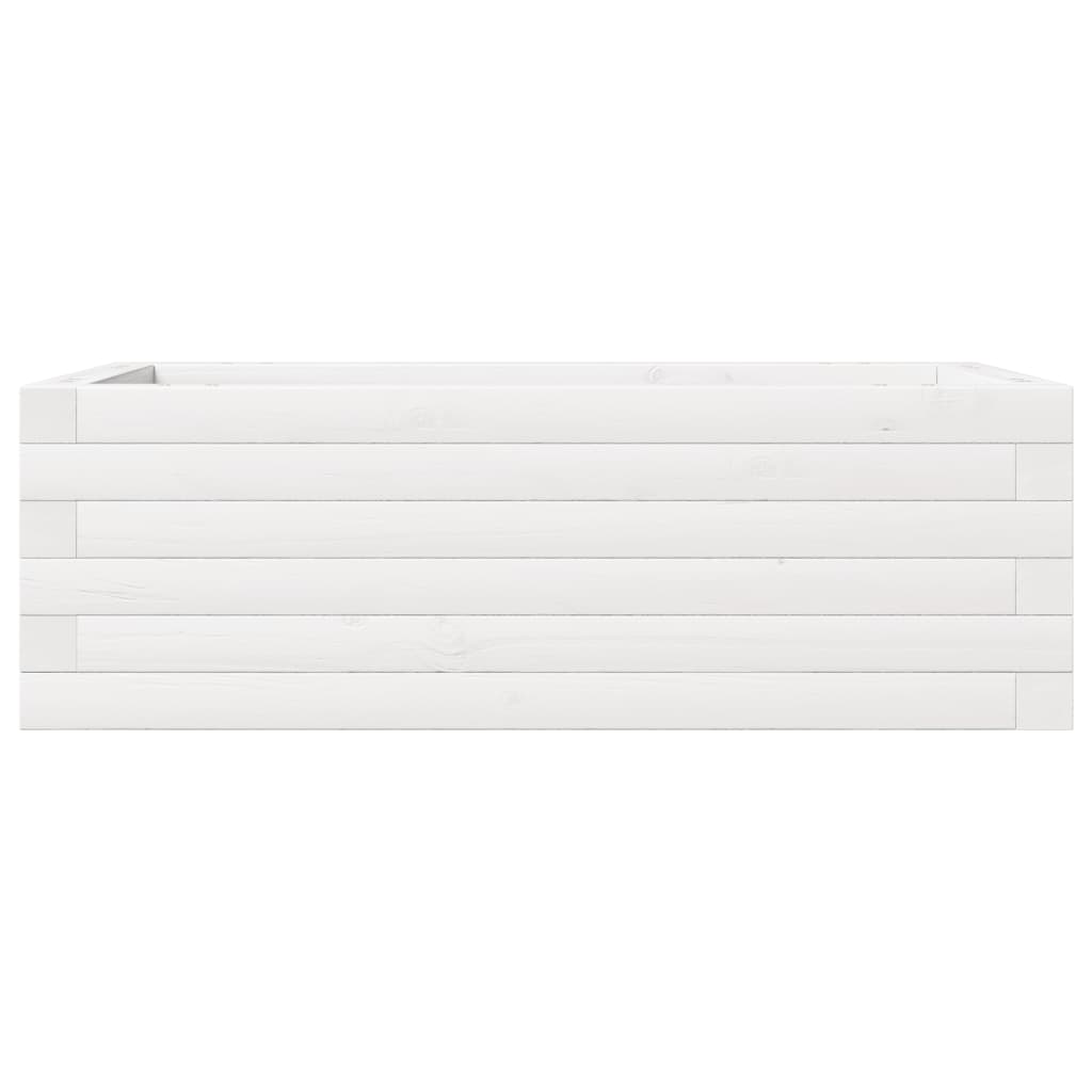 Fioriera da Giardino Bianca 70x40x23 cm Legno Massello di Pino