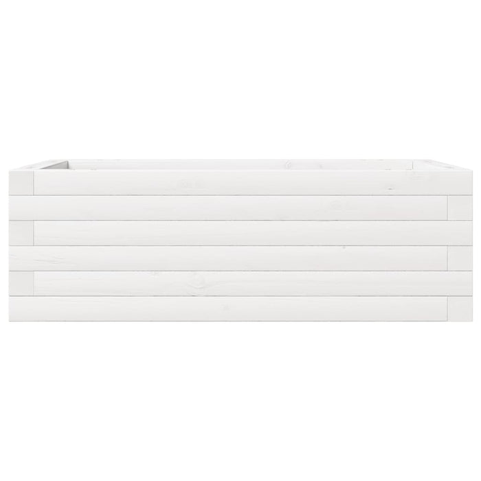 Fioriera da Giardino Bianca 70x40x23 cm Legno Massello di Pino