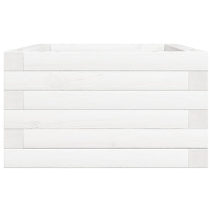 Fioriera da Giardino Bianca 70x40x23 cm Legno Massello di Pino