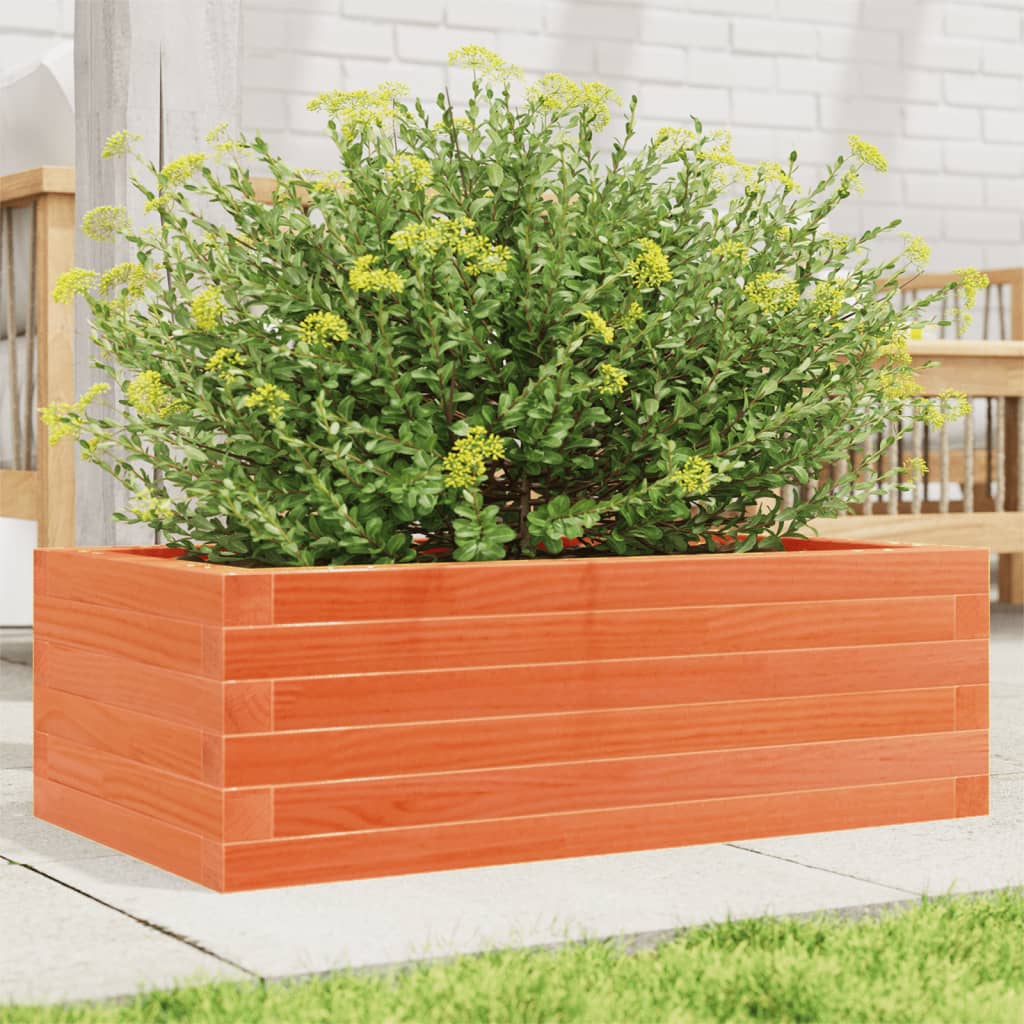 Fioriera Giardino-Vaso da Esterno-Contenitore per Piante Marrone Cera 70x40x23cm Legno Massello Pino