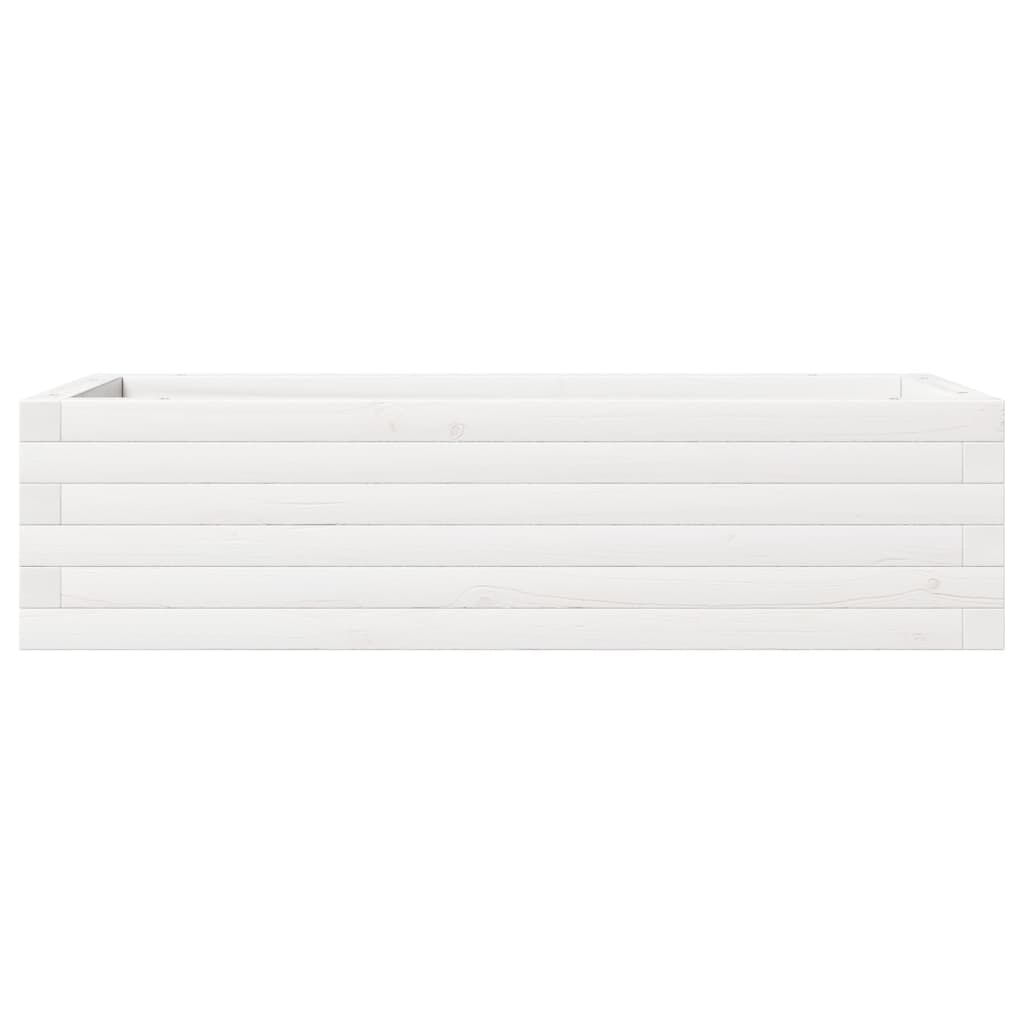 vidaXL Fioriera da Giardino Bianca 90x40x23 cm Legno Massello di Pino