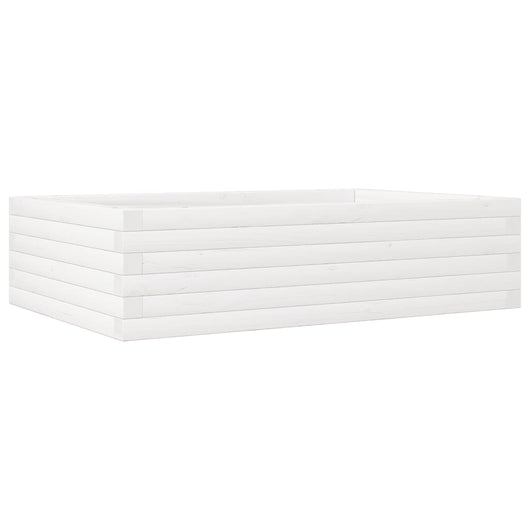 Vassoio per fioriera aiuola rialzata piante fiori terrazza giardino 90 x 60 x 23 cm legno di pino massiccio bianco 02_0038009