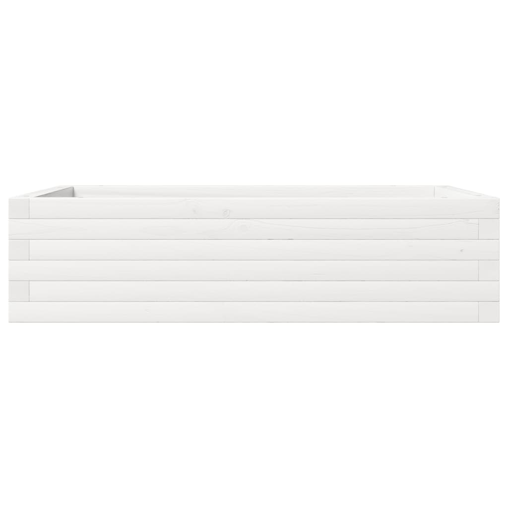 Fioriera da Giardino Bianca 90x60x23 cm Legno Massello di Pino