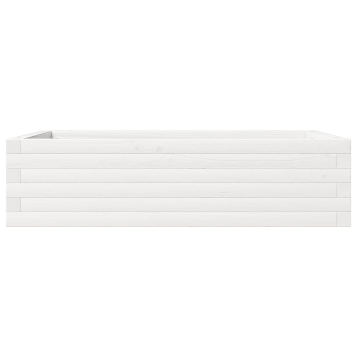 Fioriera da Giardino Bianca 90x60x23 cm Legno Massello di Pino