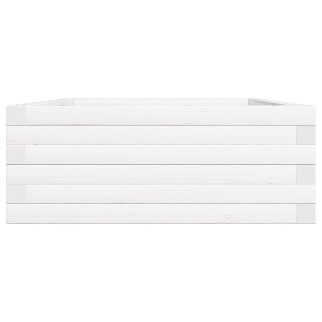 Fioriera da Giardino Bianca 90x60x23 cm Legno Massello di Pino