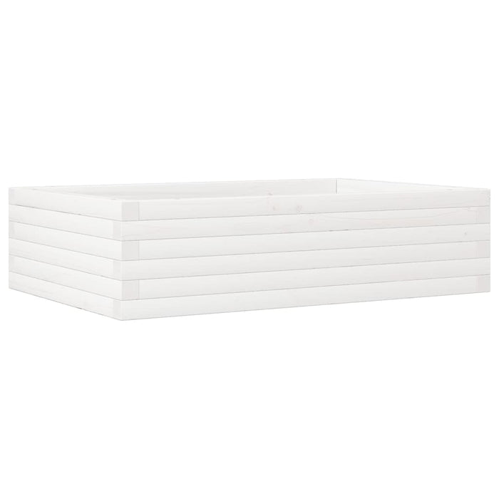 Fioriera da Giardino Bianca 90x60x23 cm Legno Massello di Pino