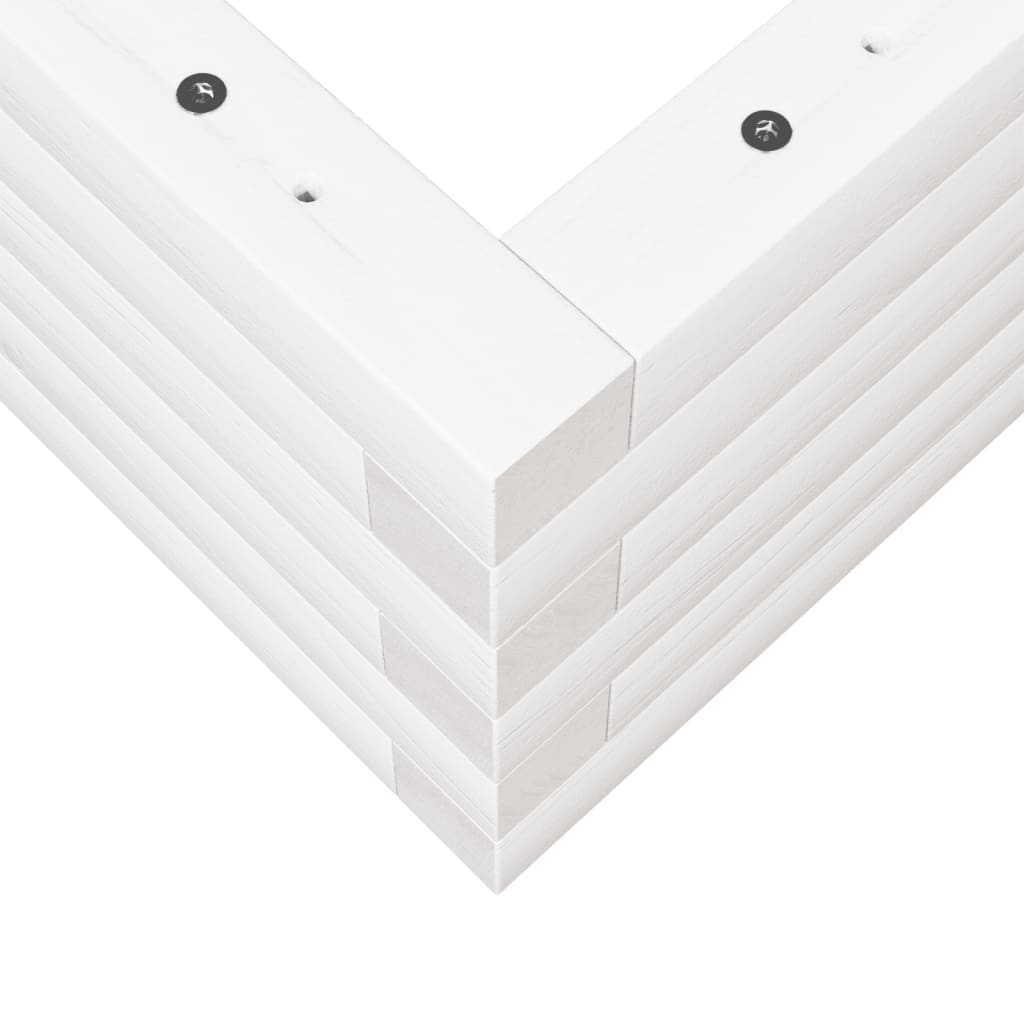 Fioriera da Giardino Bianca 90x60x23 cm Legno Massello di Pino