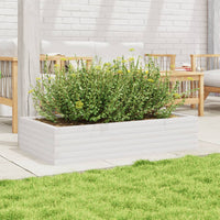 vidaXL Fioriera da Giardino Bianca 110x60x23 cm Legno Massello Pino