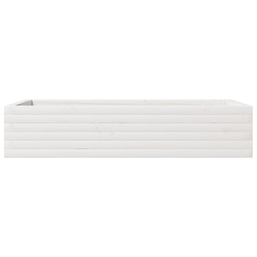 Vassoio per fioriera aiuola rialzata piante fiori terrazza giardino 110 x 60 x 23 cm legno di pino massiccio bianco 02_0037362