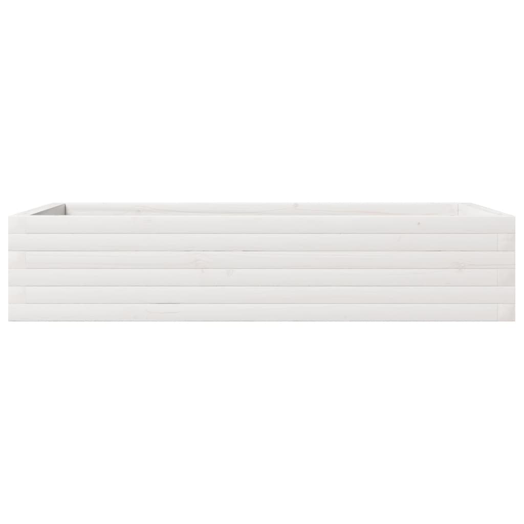 vidaXL Fioriera da Giardino Bianca 110x60x23 cm Legno Massello Pino