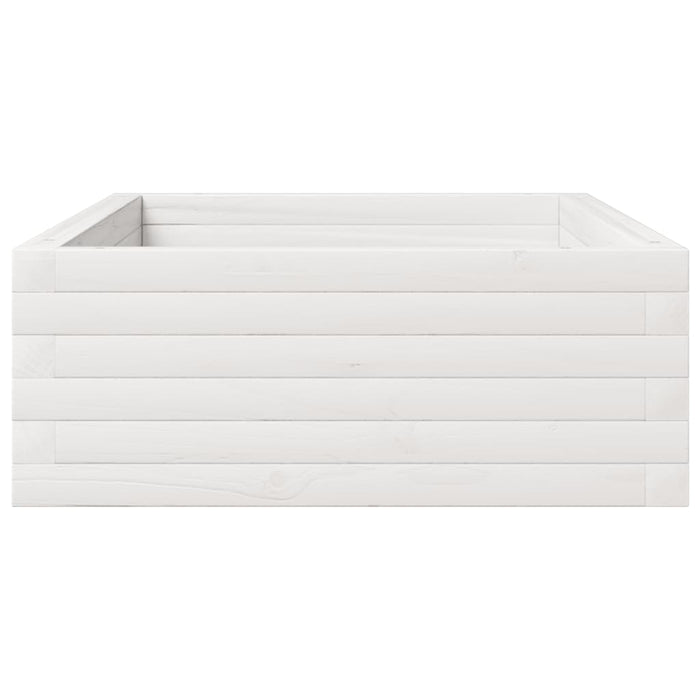 vidaXL Fioriera da Giardino Bianca 110x60x23 cm Legno Massello Pino