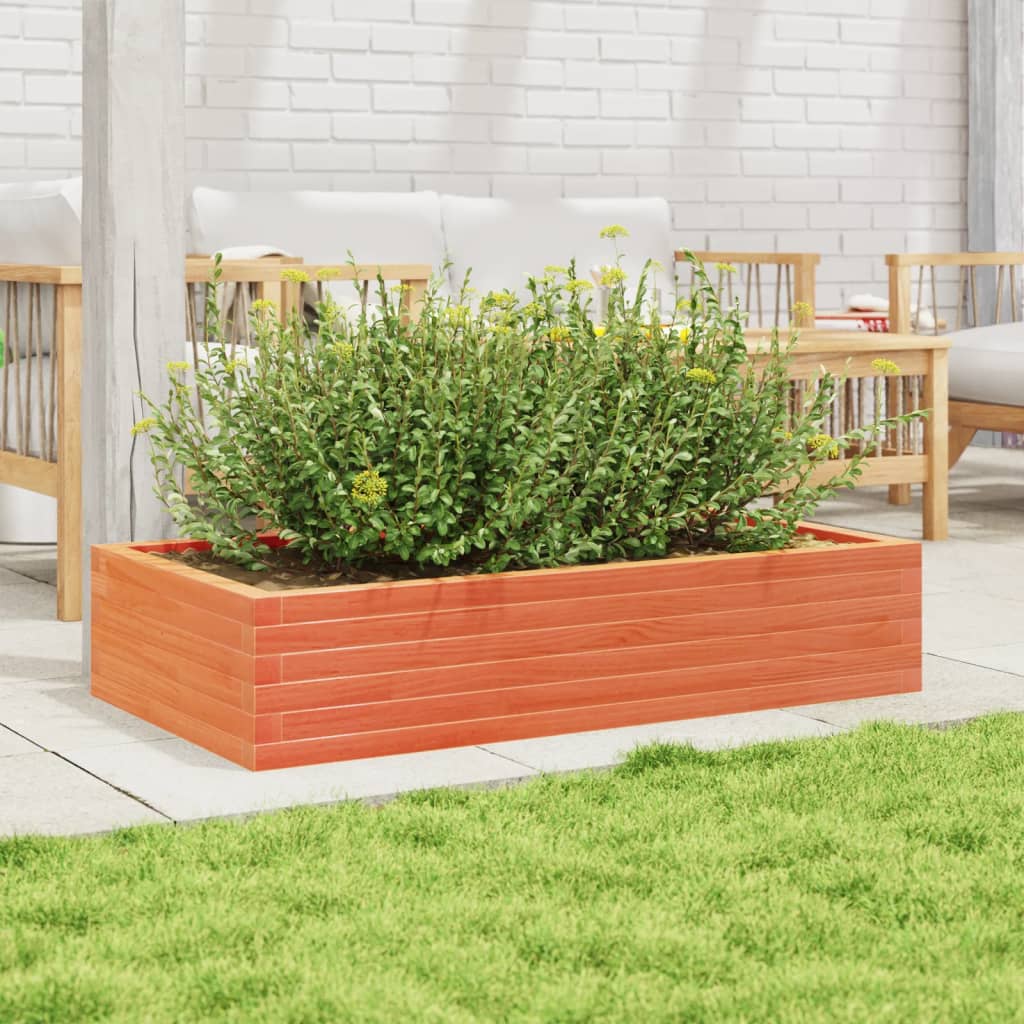 Fioriera Giardino-Vaso da Esterno-Contenitore per Piante Marrone Cera 110x60x23 cm Legno Massello Pino