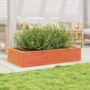 Fioriera Giardino-Vaso da Esterno-Contenitore per Piante Marrone Cera 110x60x23 cm Legno Massello Pino