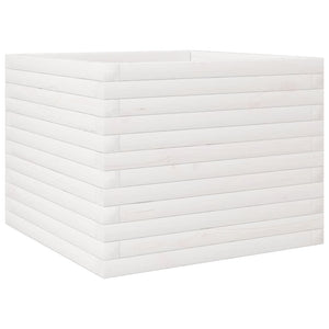 Vassoio per fioriera aiuola rialzata piante fiori terrazza giardino 60 x 60 x 45,5 cm legno di pino massiccio bianco 02_0037709