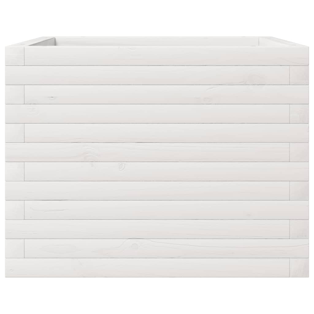 Vassoio per fioriera aiuola rialzata piante fiori terrazza giardino 60 x 60 x 45,5 cm legno di pino massiccio bianco 02_0037709