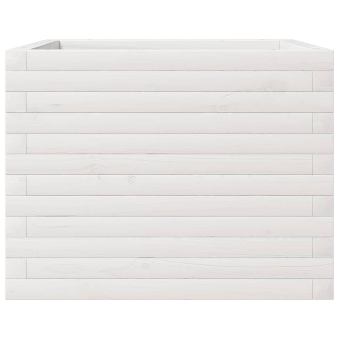 Vassoio per fioriera aiuola rialzata piante fiori terrazza giardino 60 x 60 x 45,5 cm legno di pino massiccio bianco 02_0037709