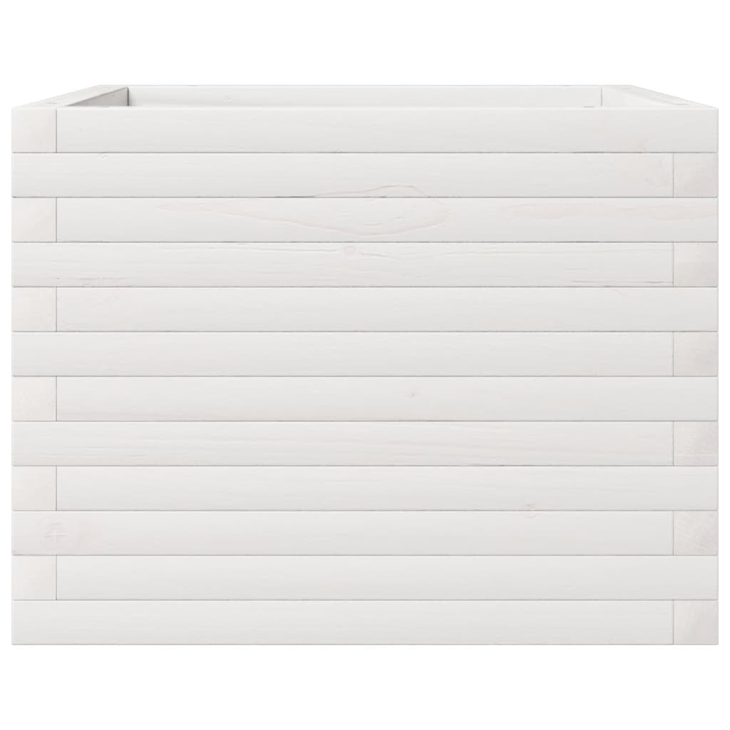 Vassoio per fioriera aiuola rialzata piante fiori terrazza giardino 60 x 60 x 45,5 cm legno di pino massiccio bianco 02_0037709