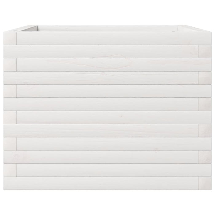 Vassoio per fioriera aiuola rialzata piante fiori terrazza giardino 60 x 60 x 45,5 cm legno di pino massiccio bianco 02_0037709