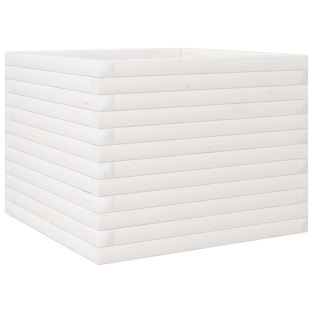 Vassoio per fioriera aiuola rialzata piante fiori terrazza giardino 60 x 60 x 45,5 cm legno di pino massiccio bianco 02_0037709