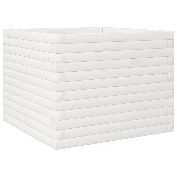Vassoio per fioriera aiuola rialzata piante fiori terrazza giardino 60 x 60 x 45,5 cm legno di pino massiccio bianco 02_0037709