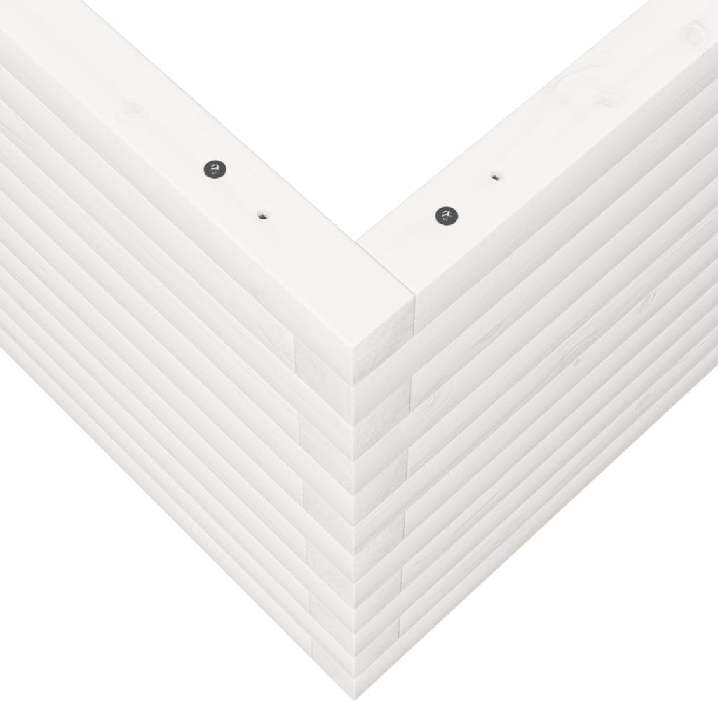 Vassoio per fioriera aiuola rialzata piante fiori terrazza giardino 60 x 60 x 45,5 cm legno di pino massiccio bianco 02_0037709