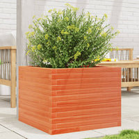 Fioriera Giardino-Vaso da Esterno-Contenitore per Piante Marrone Cera 60x60x45,5cm Legno Massello Pino