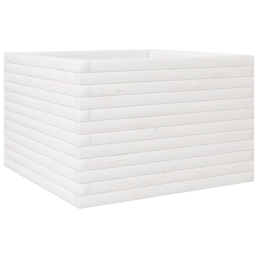 Vassoio per fioriera aiuola rialzata piante fiori terrazza giardino 70 x 70 x 45,5 cm legno di pino massiccio bianco 02_0037815