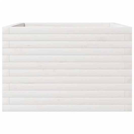 Vassoio per fioriera aiuola rialzata piante fiori terrazza giardino 70 x 70 x 45,5 cm legno di pino massiccio bianco 02_0037815