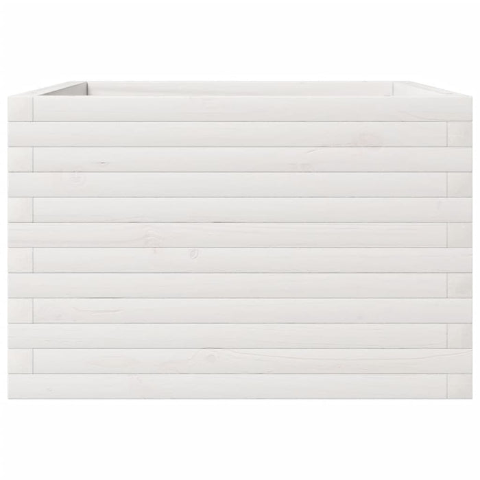 Vassoio per fioriera aiuola rialzata piante fiori terrazza giardino 70 x 70 x 45,5 cm legno di pino massiccio bianco 02_0037815