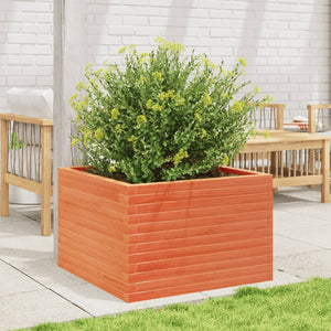 Fioriera Giardino-Vaso da Esterno-Contenitore per Piante Marrone Cera 70x70x45,5cm Legno Massello Pino