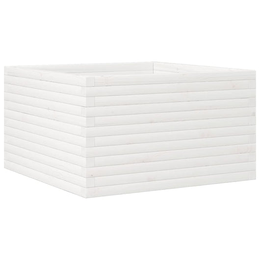 Fioriera da Giardino Bianca 80x80x45,5cm Legno Massello di Pino 847259