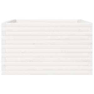 Fioriera da Giardino Bianca 80x80x45,5cm Legno Massello di Pino 847259