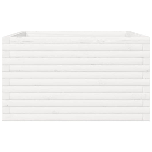 Vassoio per fioriera aiuola rialzata piante fiori terrazza giardino 80 x 80 x 45,5 cm legno di pino massiccio bianco 02_0037912