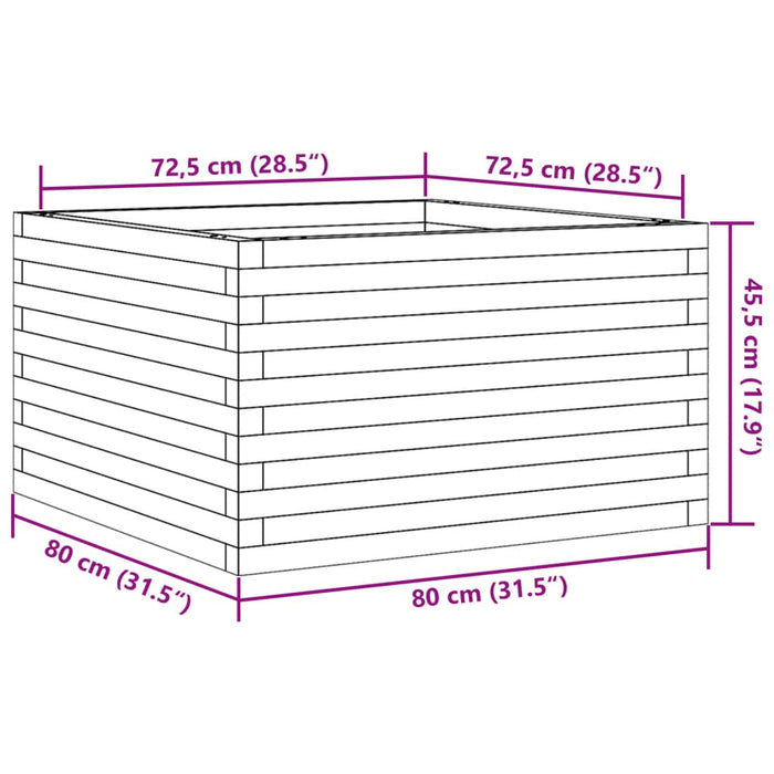 Fioriera da Giardino 80x80x45,5 cm in Legno Massello di Douglas 847261