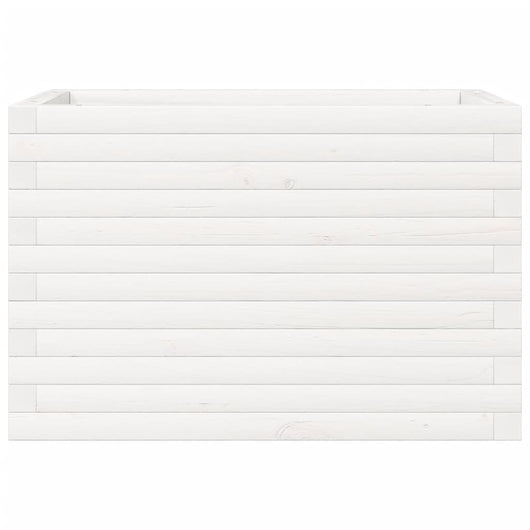 Vassoio per fioriera aiuola rialzata piante fiori terrazza giardino 70 x 40 x 45,5 cm legno di pino massiccio bianco 02_0037779