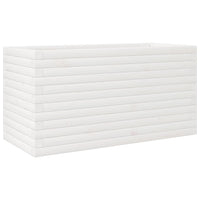 Fioriera aiuola rialzata vassoio piante fiori terrazza giardino 90 x 40 x 45,5 cm legno di pino massiccio bianco 02_0037977