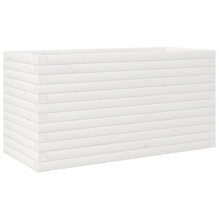 Fioriera aiuola rialzata vassoio piante fiori terrazza giardino 90 x 40 x 45,5 cm legno di pino massiccio bianco 02_0037977
