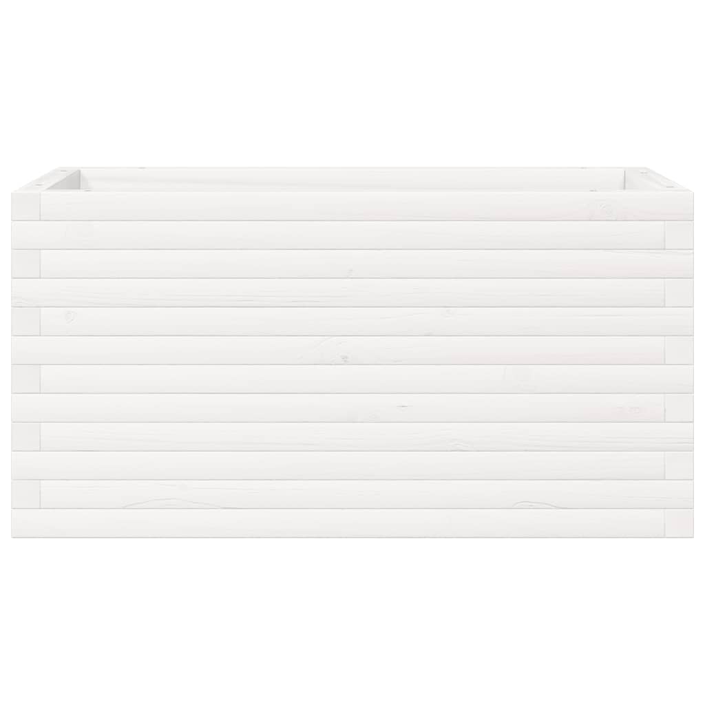 Fioriera aiuola rialzata vassoio piante fiori terrazza giardino 90 x 40 x 45,5 cm legno di pino massiccio bianco 02_0037977