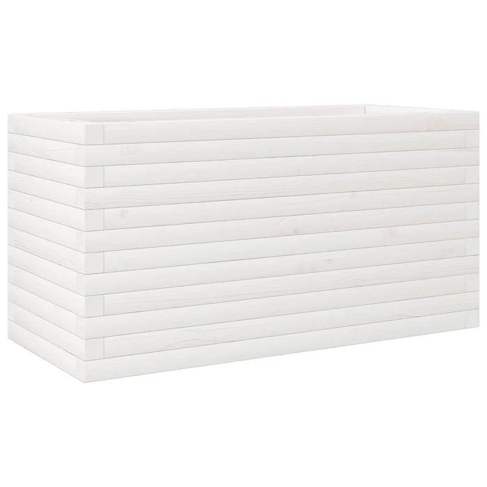 Fioriera aiuola rialzata vassoio piante fiori terrazza giardino 90 x 40 x 45,5 cm legno di pino massiccio bianco 02_0037977