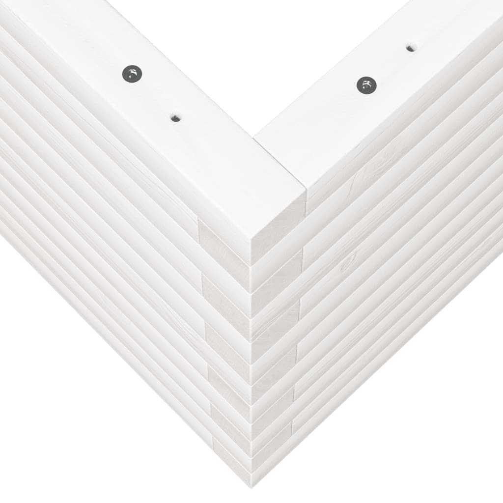 Fioriera aiuola rialzata vassoio piante fiori terrazza giardino 90 x 40 x 45,5 cm legno di pino massiccio bianco 02_0037977