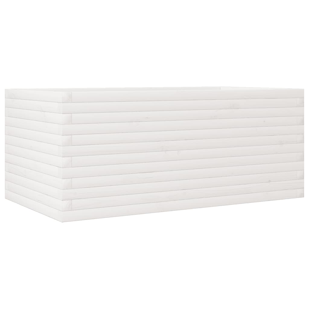 vidaXL Fioriera da Giardino Bianca 110x60x45,5 cm Legno Massello Pino