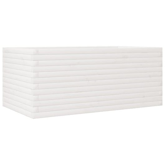 vidaXL Fioriera da Giardino Bianca 110x60x45,5 cm Legno Massello Pino