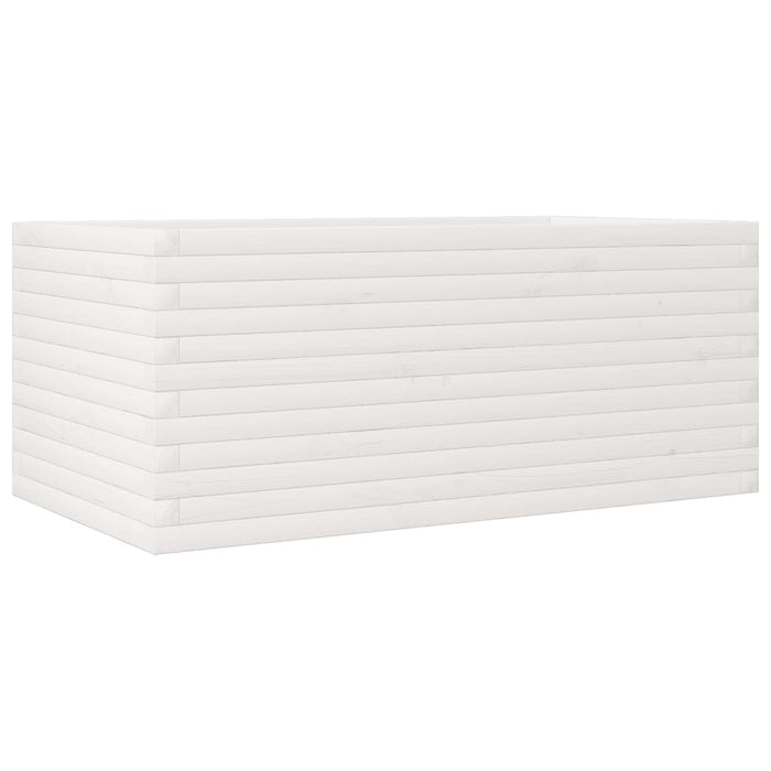 vidaXL Fioriera da Giardino Bianca 110x60x45,5 cm Legno Massello Pino